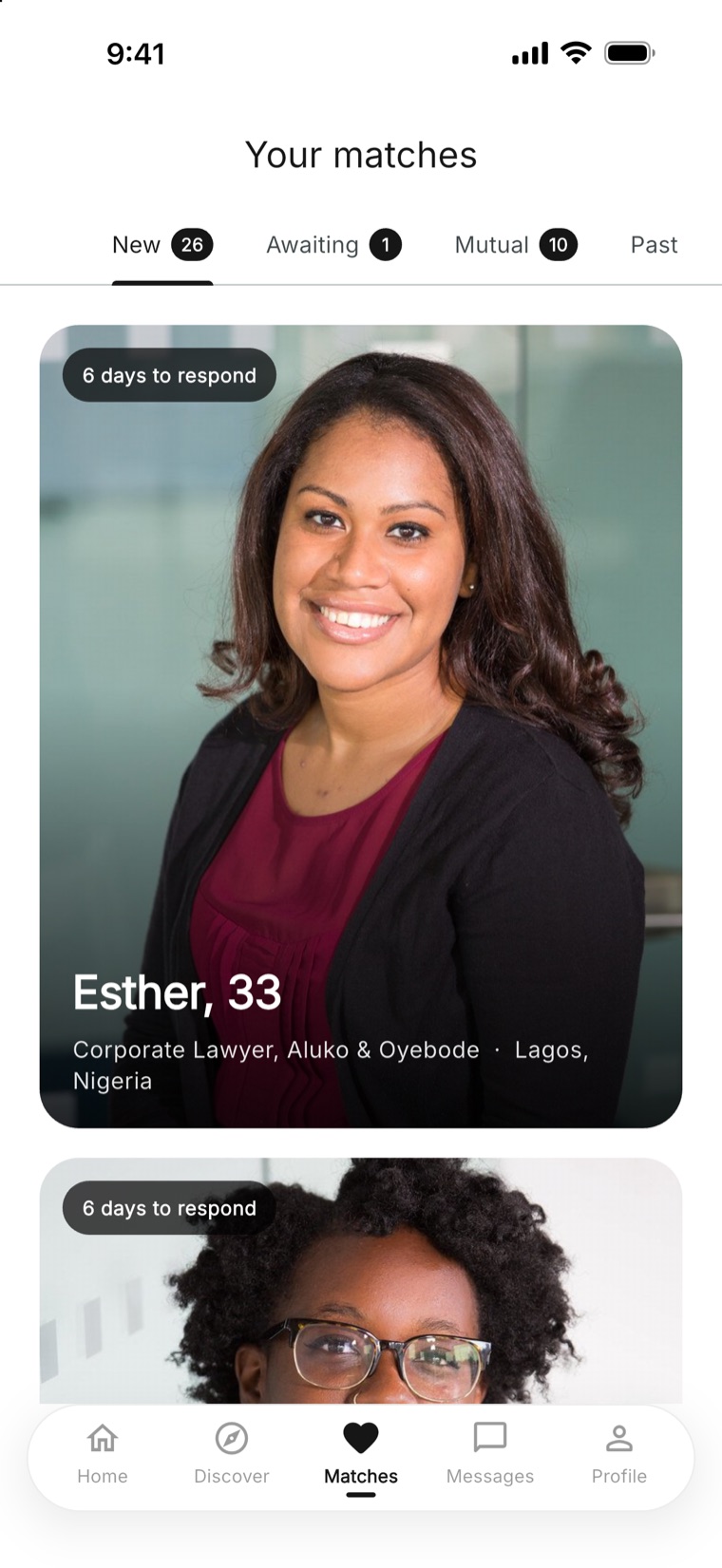 Your matches in Noam — hand-picked introductions with days to respond.